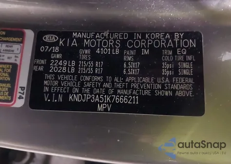 2019 Kia Soul + z USA, uszkodzony, nr VIN KNDJP3A51K7666211